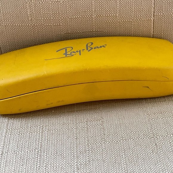 ray-ban Glasses Case Yellow Hard Case Authentic Ray-Ban - Picture 2 of 12